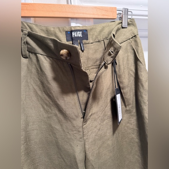 NWT! PAIGE DALLAS High Waist Wide Leg Linen Blend Trousers - Picture 12 of 14